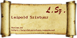 Leipold Szixtusz névjegykártya